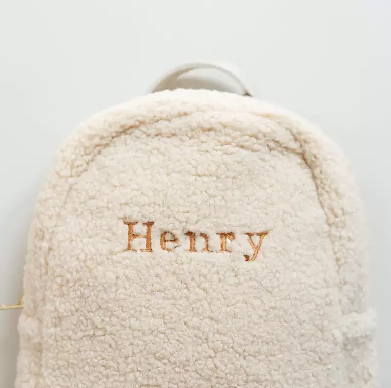 Babybag 个性化定制名字毛绒双肩包幼儿园儿童书包Personalised