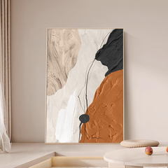 奶油客厅沙发背景墙装饰画轻奢高级感挂画现代简约玄关壁画落地画