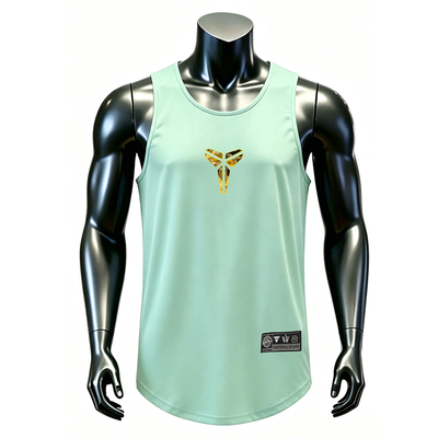 美式科比篮球速干网眼背心透气宽松无袖运动跑步训练坎肩白色背心