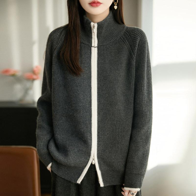 2025秋冬新款高龄拉链加厚羊毛针织打底衫外套女羊绒毛衣显瘦减龄,女装/女士精品,毛针织衫,淘宝优惠券,粉丝福利购,淘宝优惠卷