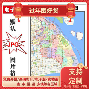 浦东新区地图批零90cm高清贴图上海市新款行政交通区域颜色划分