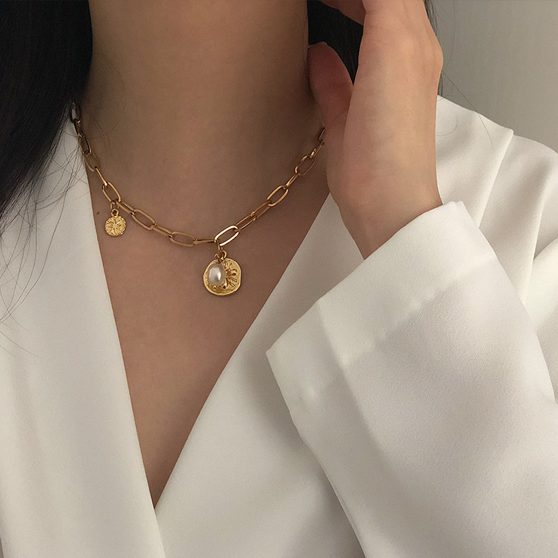 always 有份量 好质感 金色圆牌链条组合设计多坠 项链
