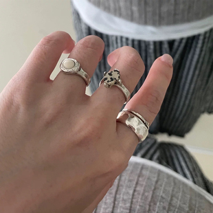 Always韩国小众做旧设计mars25复古简约戒指高级感手工百搭指环女