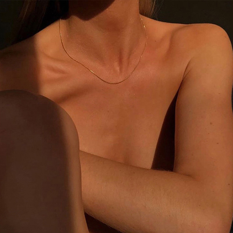 Always钛钢叠戴蛇骨链