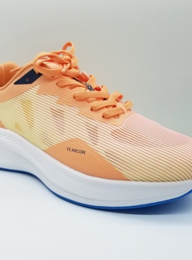 意尔康男鞋2024春夏新款橙色网面抗菌厚底运动休闲轻便透气慢跑鞋