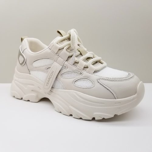 意尔康女鞋2025春季新款网面厚底轻便老爹鞋女运动休闲百搭慢跑鞋