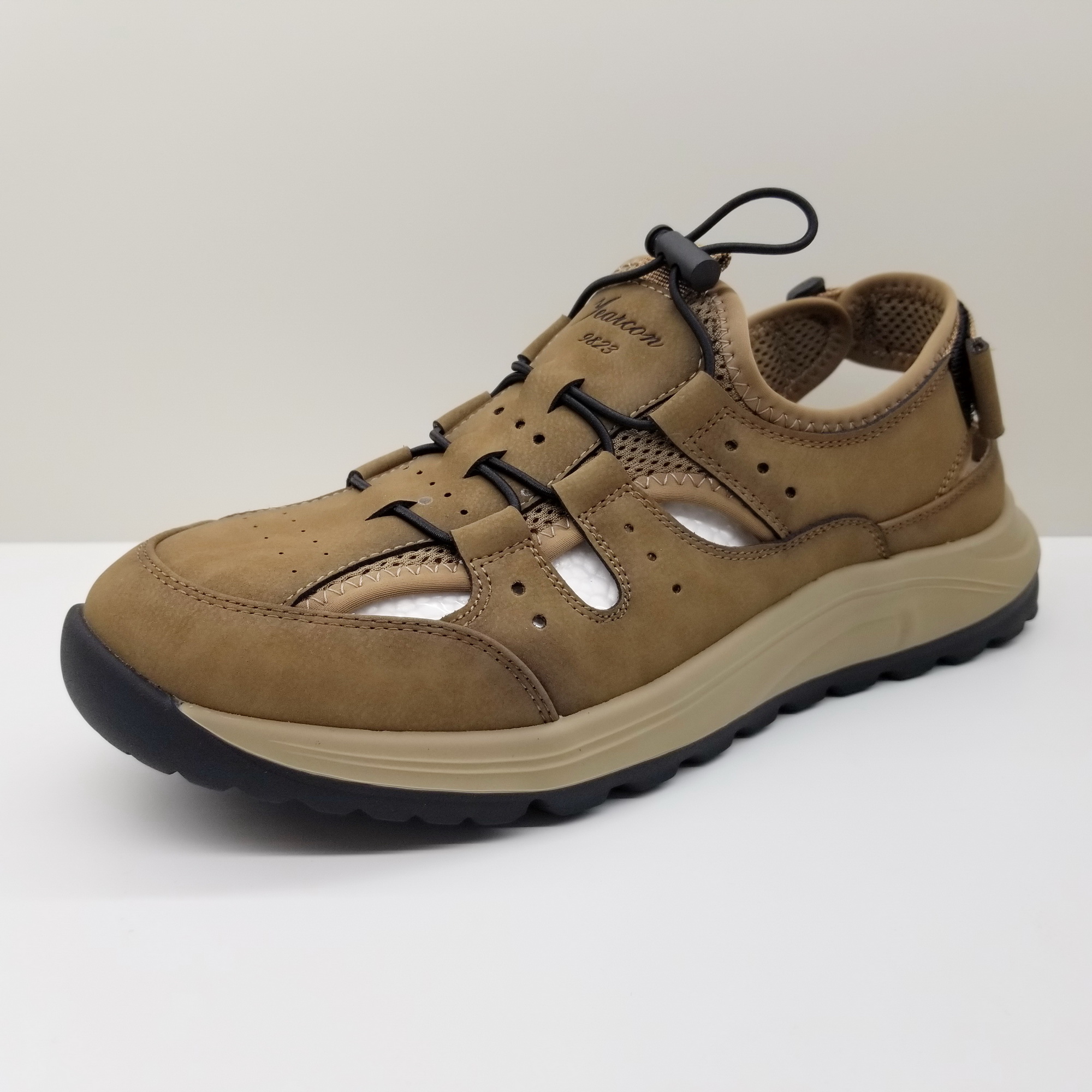 松紧带包头一脚蹬灰色轻便凉鞋男