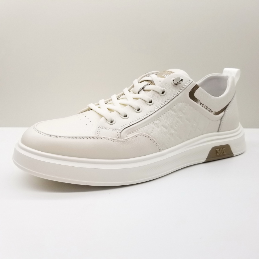 意尔康男鞋2024秋季新款韩版休闲真皮小白鞋软底板鞋松紧带皮鞋男