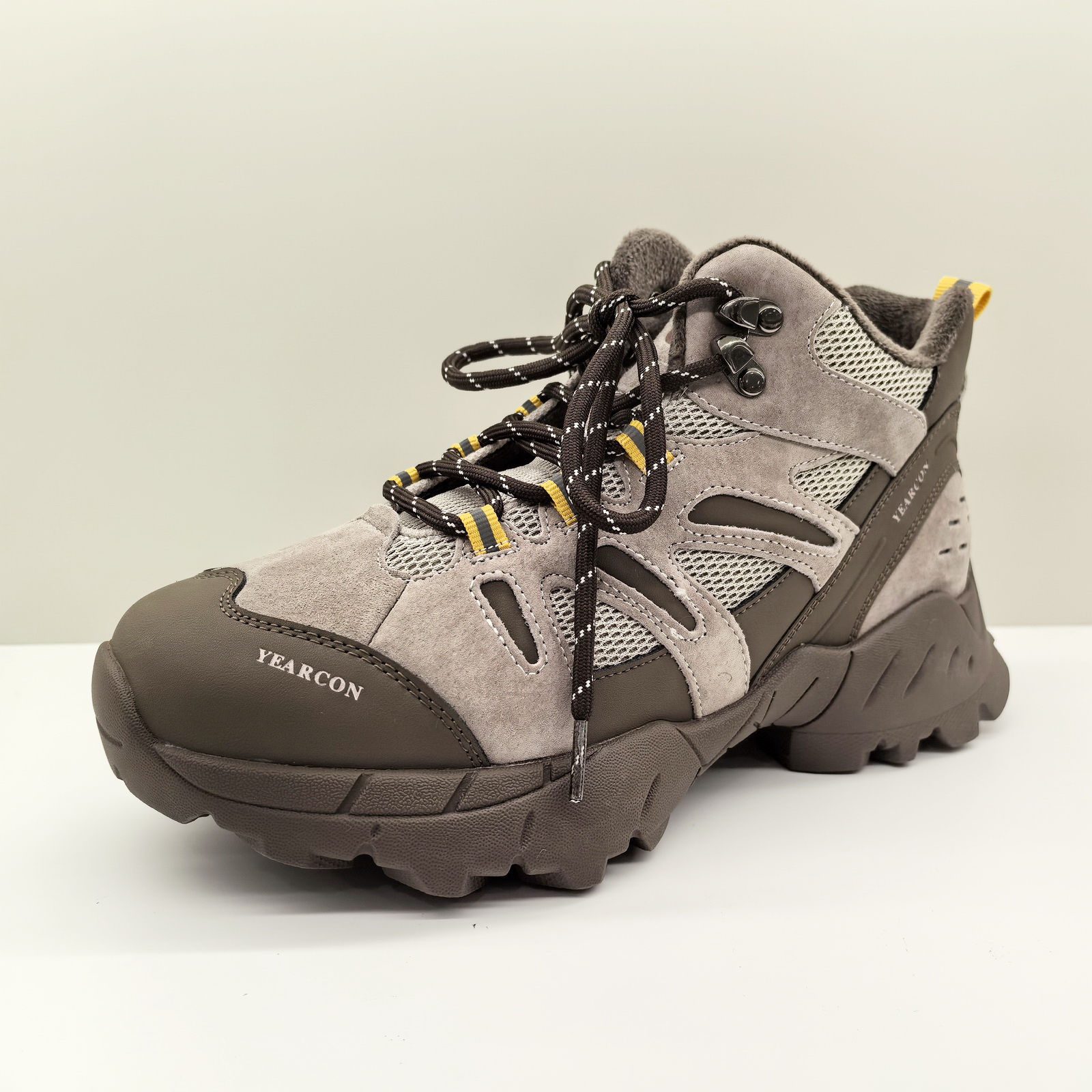 意尔康女鞋2025冬季新款磨砂真皮登山鞋运动休闲加绒高帮厚底棉鞋