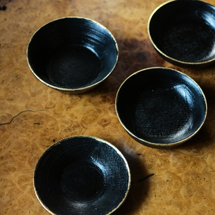 七月长茶盘 手工木胎大漆金箔养壶盘壶承  景德镇己宽弥云斋