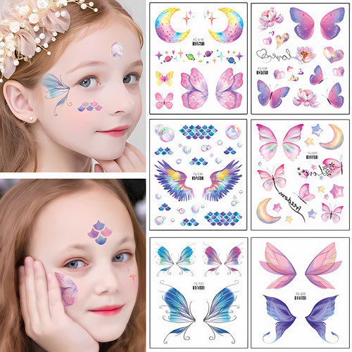 蝴蝶纹身贴儿童眉心贴