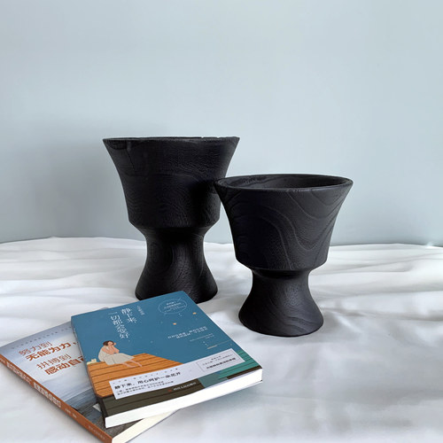 实木客厅插花摆件服装店木屋别墅民宿玄关装饰软装饰品侘寂风摆设