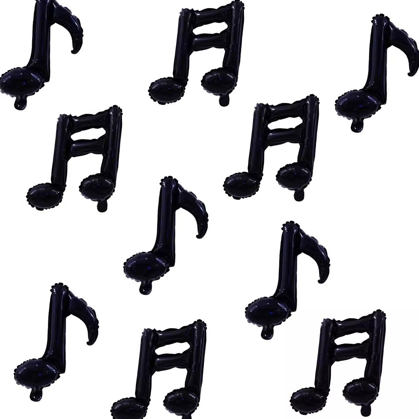黑色迪斯科复古音乐派对符号气球单音符双音符八分十六分铝箔气球