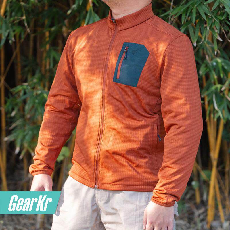 隐者山之道户外徒步登山休闲青雀立领抓绒衣