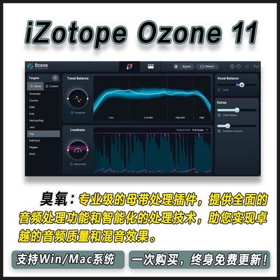 iZotope Ozone 11 臭氧11一键AI智能母带处理效果器后期混音插件