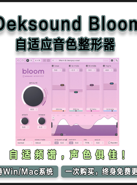 正版 Oeksound Bloom 自适应音色整形器平衡清晰温暖声像混音插件