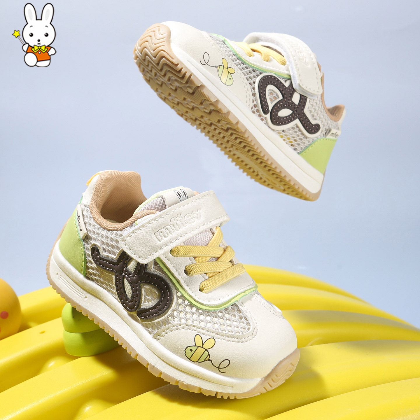 班纳米菲夏季男童运动鞋3-6岁透气儿童鞋镂空小童单网鞋宝宝凉鞋