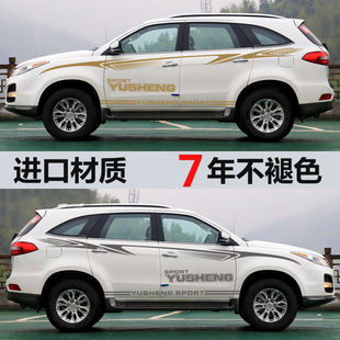 裝 適用11 20款 江鈴馭勝S350車貼車身貼紙拉花彩條腰線側(cè)裙改裝 飾