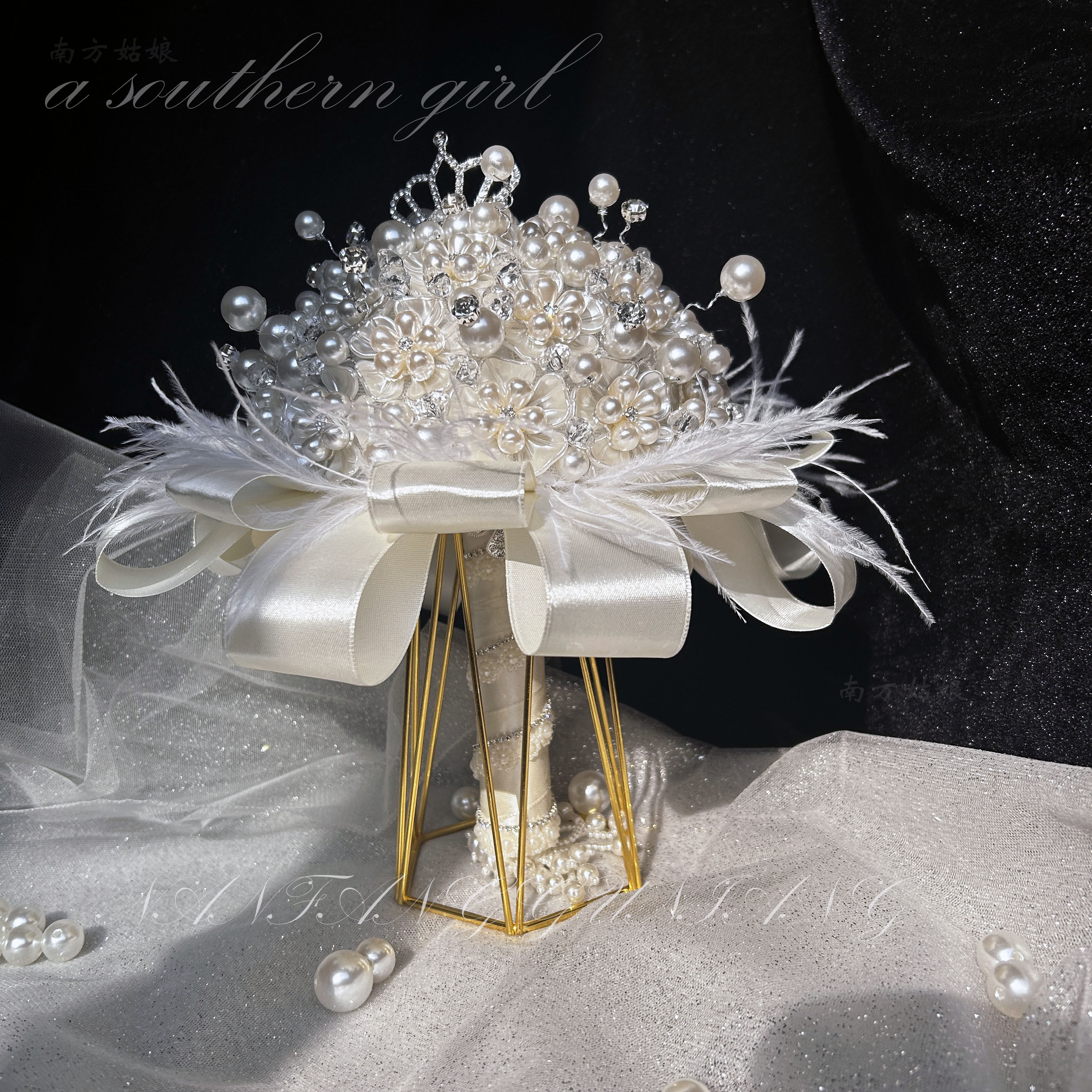 新款婚礼新娘手捧花diy珍珠水钻材料包新婚礼品结婚礼物拍照花束,鲜花速递/花卉仿真/绿植园艺,新娘手捧花,淘宝优惠券,粉丝福利购,淘宝优惠卷