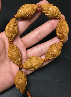 男士钟馗文玩佛珠雕刻橄榄核手串