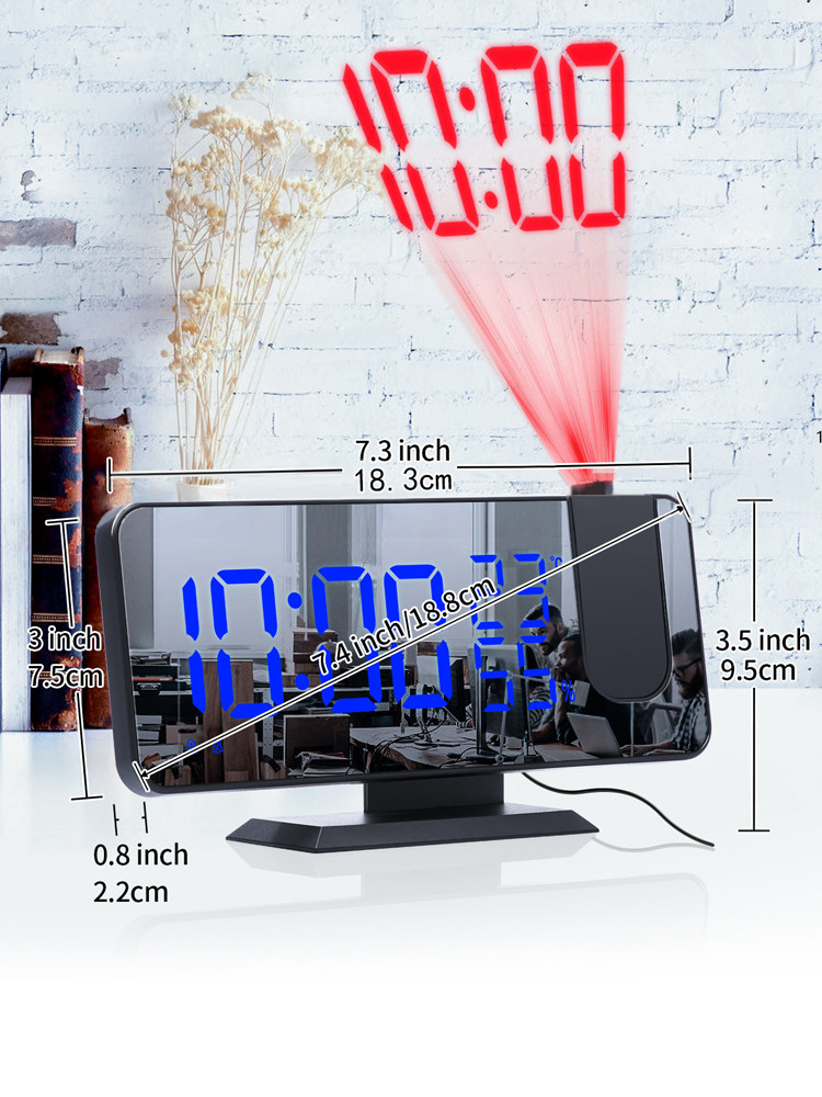 TIBANG 다기능 충전식 기숙사 알람 시계 학생 창조적 인 간단한 알람 시계 침실 머리맡 데스크탑 기숙사 스마트 알람 시계 음소거 인터넷 연예인 전자 알람 시계 휴대용