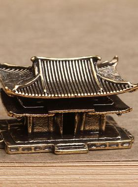 黄铜微景观配件假山古楼阁盆景水陆缸鱼缸摆件中式古建筑微缩模型