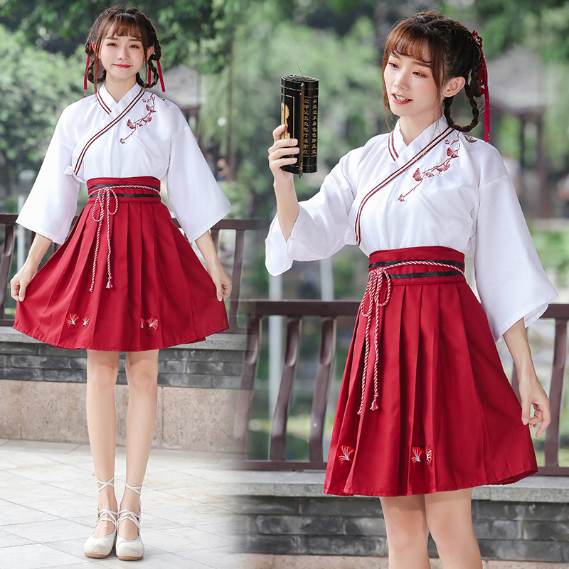 古装汉服成人女中国风改良版刺绣民族服装/舞台装
