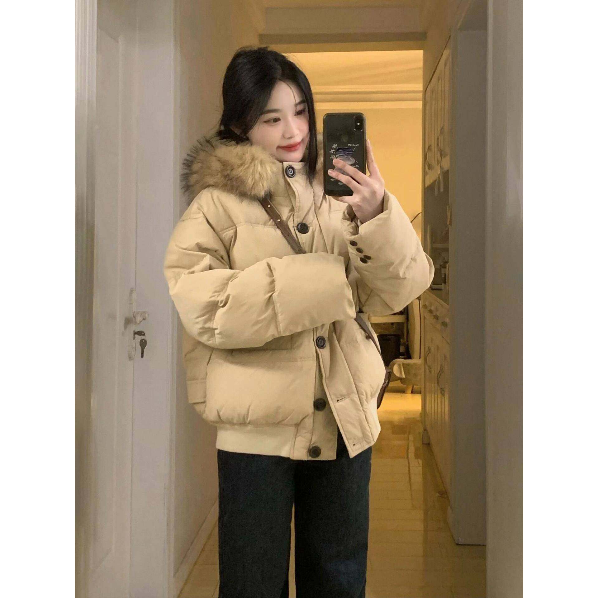 短款毛领棉服女款2025新款冬季宽松百搭小个子棉衣加厚保暖外套潮,女装/女士精品,棉衣/棉服,淘宝优惠券,粉丝福利购,淘宝优惠卷