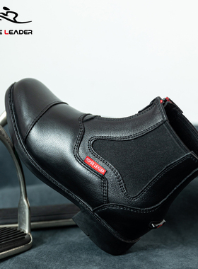 HORSELEADER马术短靴秋冬四季耐磨儿童骑马靴女牛皮男女骑士装备