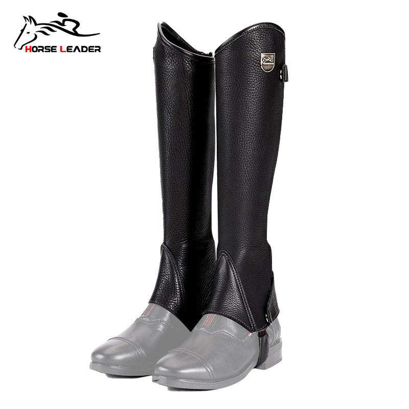 HORSELEADER马术护腿马术装备马术用品牛皮成人男女真皮骑士护腿
