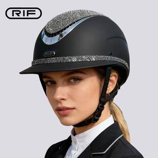 RIF马术头盔男女儿童安全骑马头盔大帽檐比赛训练骑马装备八尺龙