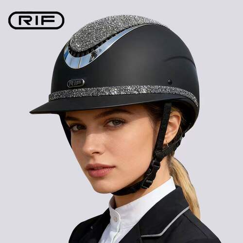 RIF马术头盔男女儿童安全骑马头盔大帽檐比赛训练骑马装备八尺龙