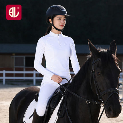 HORSELEADER秋冬四季马术长袖T恤骑马装备女高弹裸感舒适骑士服装