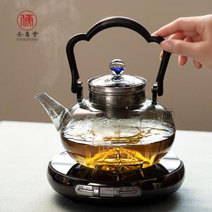 圣裔堂耐热玻璃蒸煮茶壶