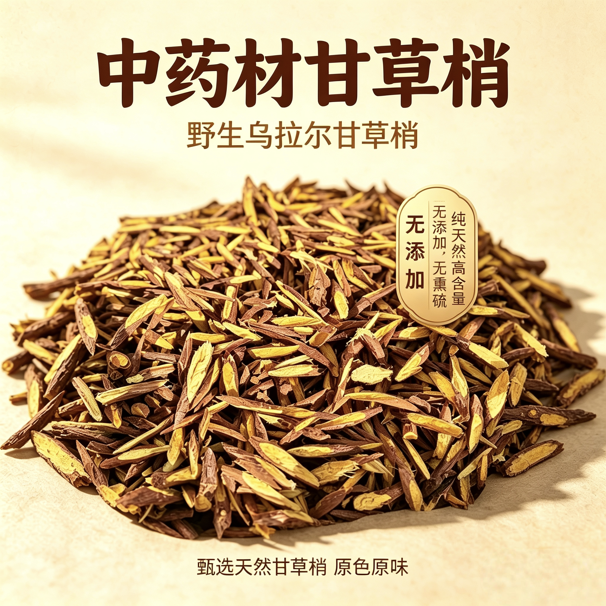 野生乌拉尔甘草片甘草梢红皮甘草含量高药效好