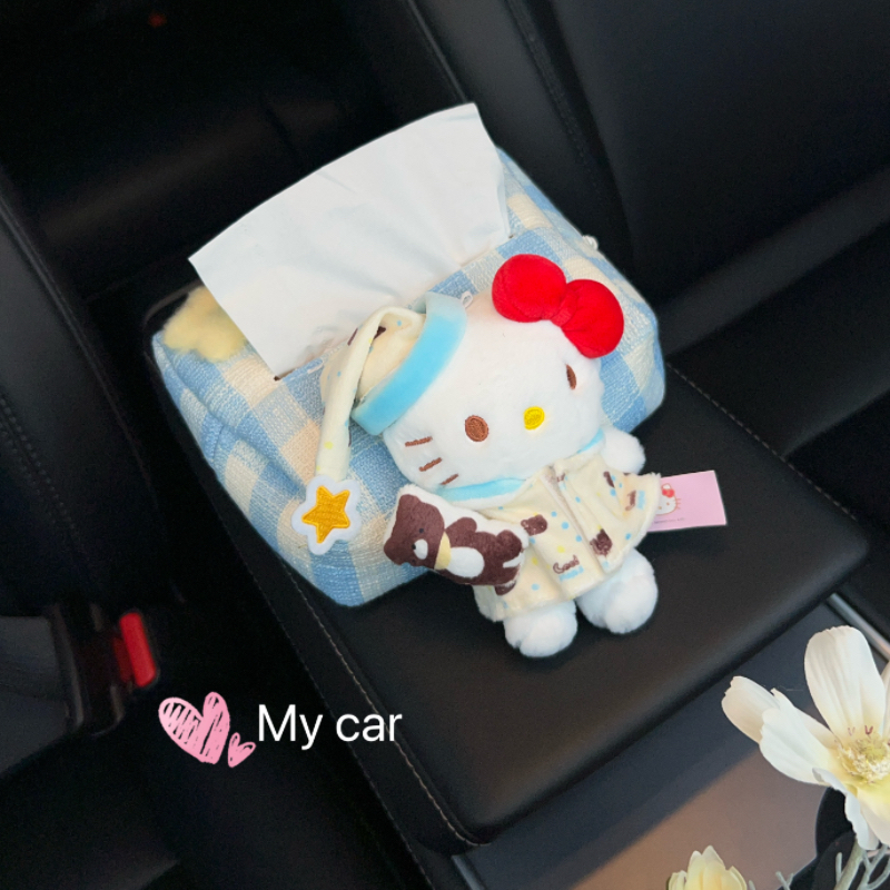 2025新款车载纸巾盒创意卡通可爱高级感扶手箱汽车抽纸盒挂式装饰