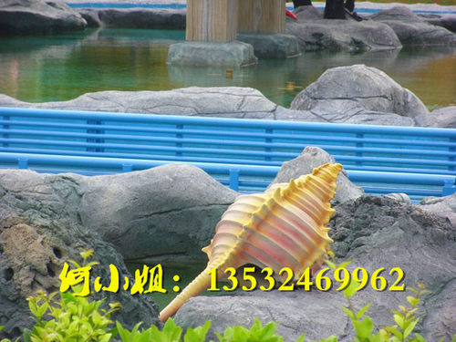 玻璃钢仿真海豚贝壳模型雕塑定制