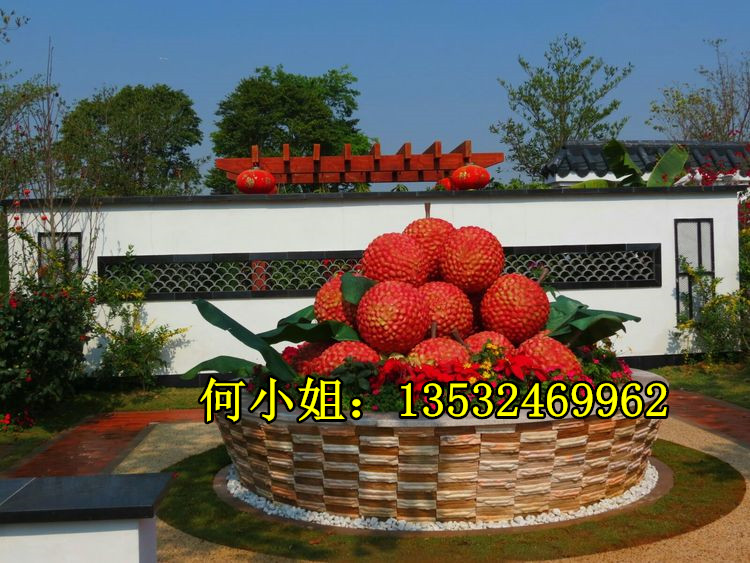 生态农业园水果模型雕塑玻璃钢仿真荔枝摆件树脂杨梅龙眼雕像定制