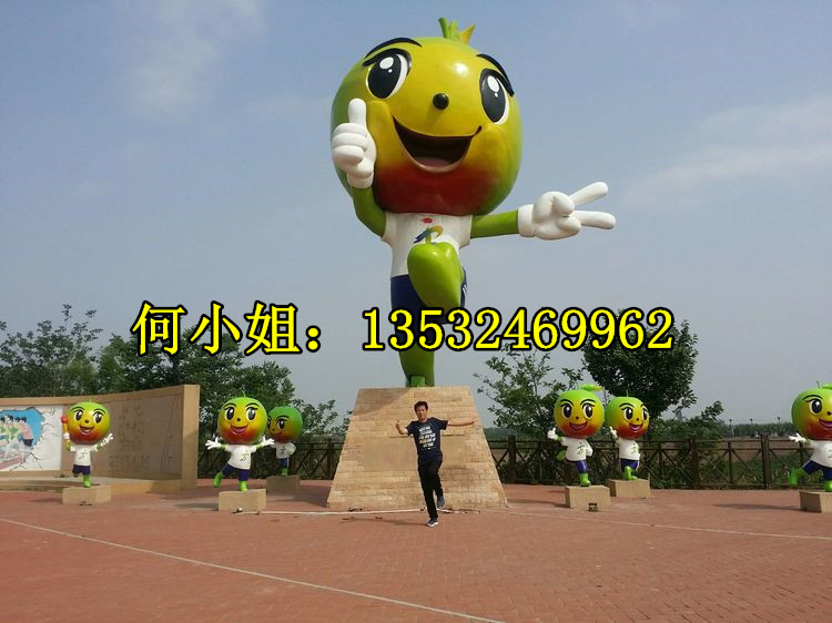 广州马拉松ip吉祥物大型玻璃钢水果娃娃雕塑文旅卡通公仔雕像定制