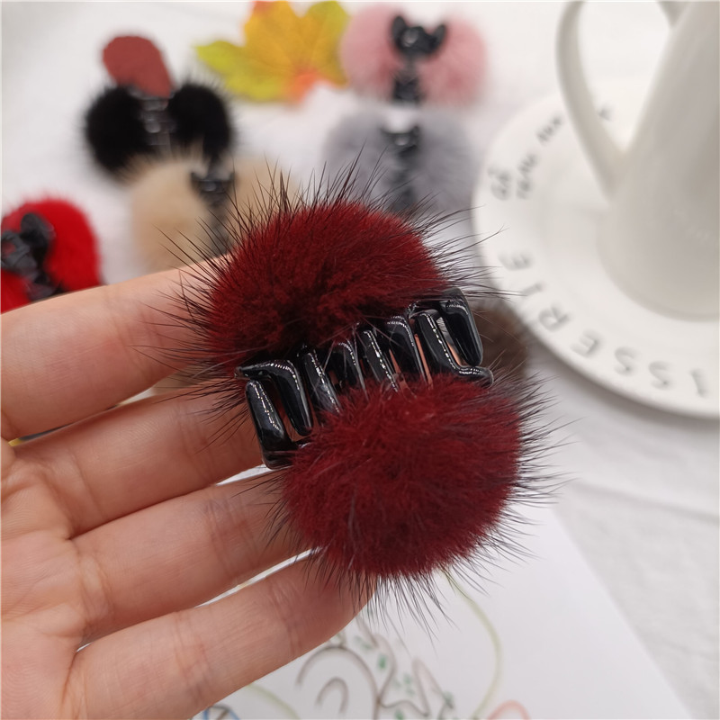 小号毛毛球刘海夹抓夹抓夹