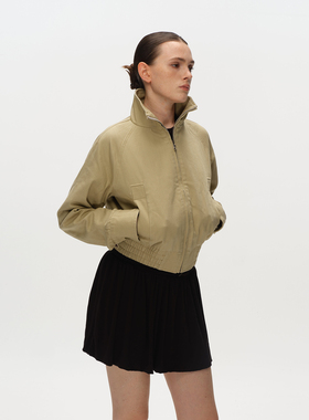Metaricotta 卡其休闲挺阔短款夹克女外套上衣