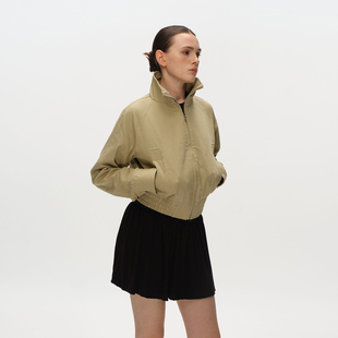 Metaricotta 卡其休闲挺阔短款夹克女外套上衣