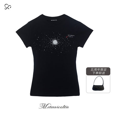 【五周年限定福利款】Meta Ricotta 银河星空印花高级短袖正肩T恤