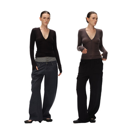 Metaricotta 两色拉链修身百搭微弹打底衫女上衣