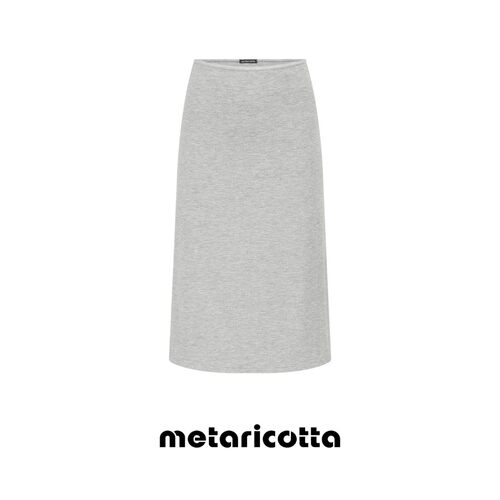 Metaricotta 黑/灰 柔软亲肤呼吸裸感简约基础微鱼尾过膝半裙