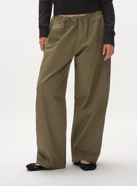 Metaricotta 卡其抽绳挺阔复古休闲长裤裤直筒