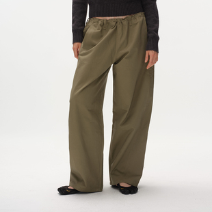 Metaricotta 卡其抽绳挺阔复古休闲长裤裤直筒