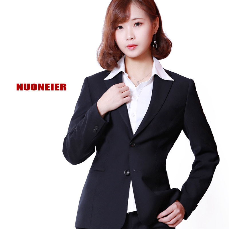 2020新款女士职业西装女装西服套装面试应聘工作服商务正装藏蓝色