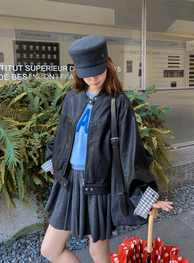 3-9上新  短款皮衣夹克外套2C293-W306-2155