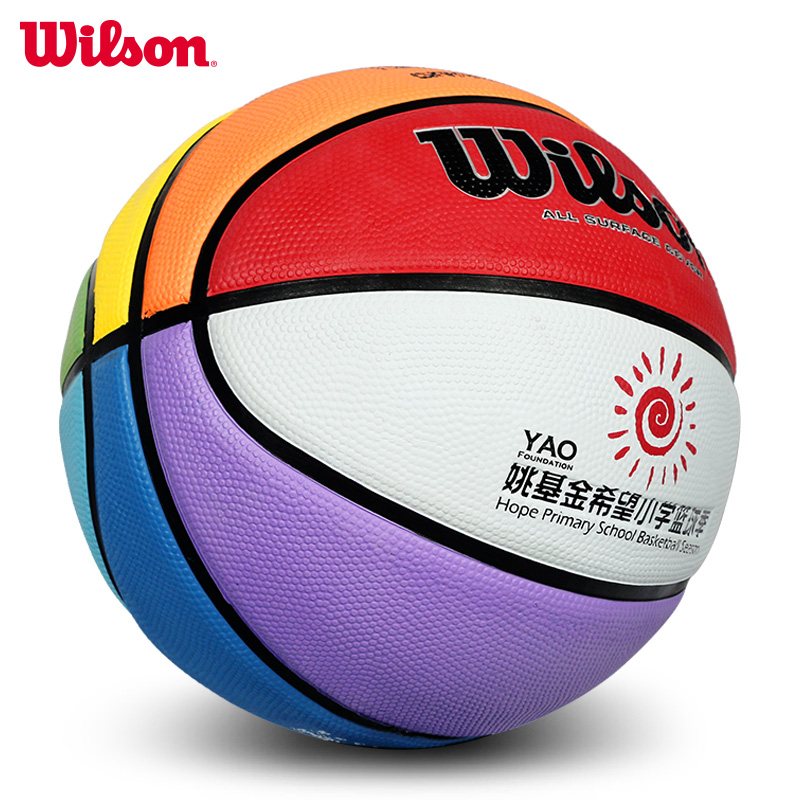 Wilson威尔胜NBA篮球3号球耐磨橡胶球玩具幼儿园儿童玩具球拍拍球